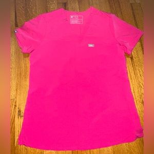 Figs small hot pink Catarina scrub top